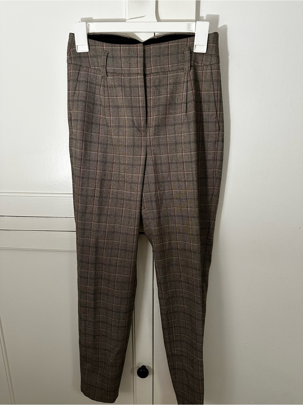 Express Brown Plaid Tailored Dress Pants
